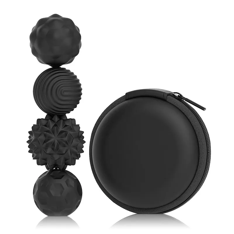 Antistressbollar med fodral - 4-pack svarta