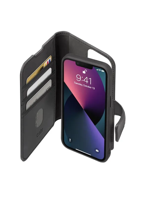 SBS Novelty bookcover med löstagbart skal för iPhone 14 Plus® – Svart