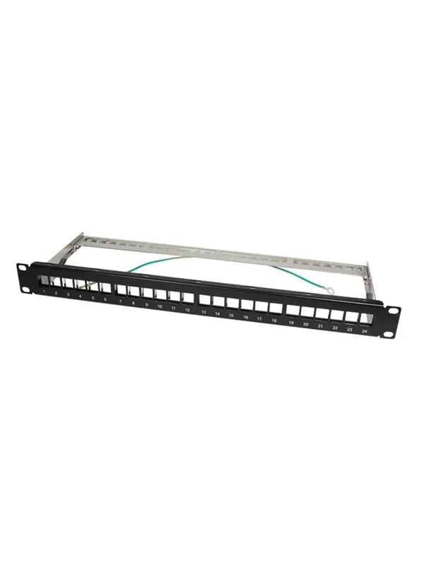 LogiLink 19″ Patch panel for 24 keystone jacks 1U unloaded black