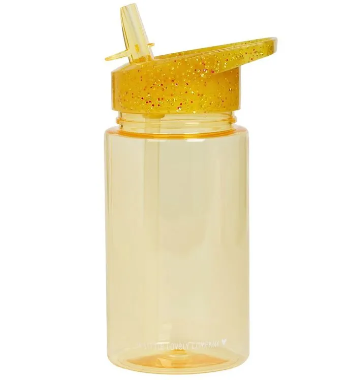 A Little Lovely Company Vattenflaska m. Sugrör - 450 ml - Guld m