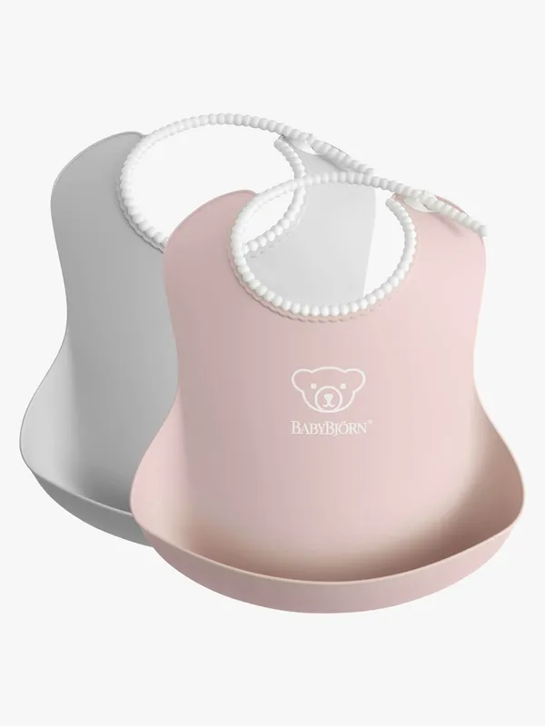 BabyBjörn Haklapp 2-pack, Grå/Blekrosa