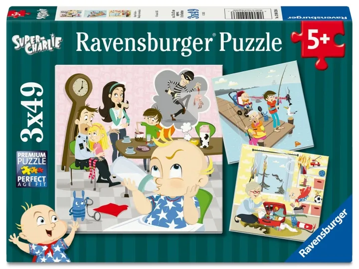 Pussel Super Charlie 3x49 bitar, Ravensburger