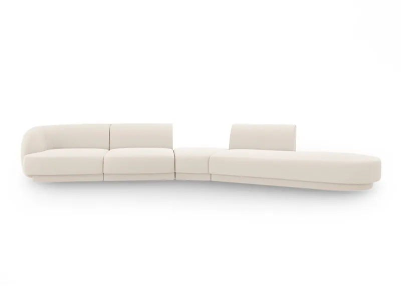 MICADONI Miley 5-sits modulsoffa, höger - beige bouclé