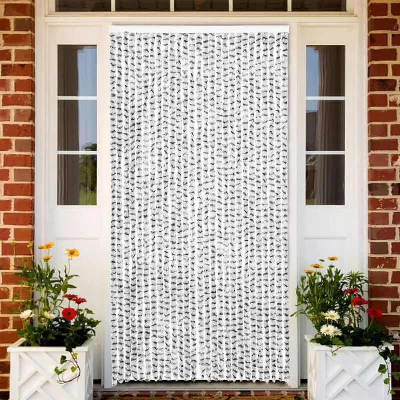 vidaXL Insektsgardin ljusgrå och mörkgrå 118×220 cm chenille