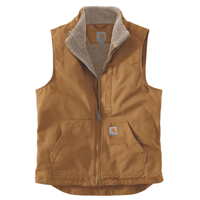 Carhartt Men’s Washed Duck Lined Mock Neck Vest Carhartt® Brown (#7014)