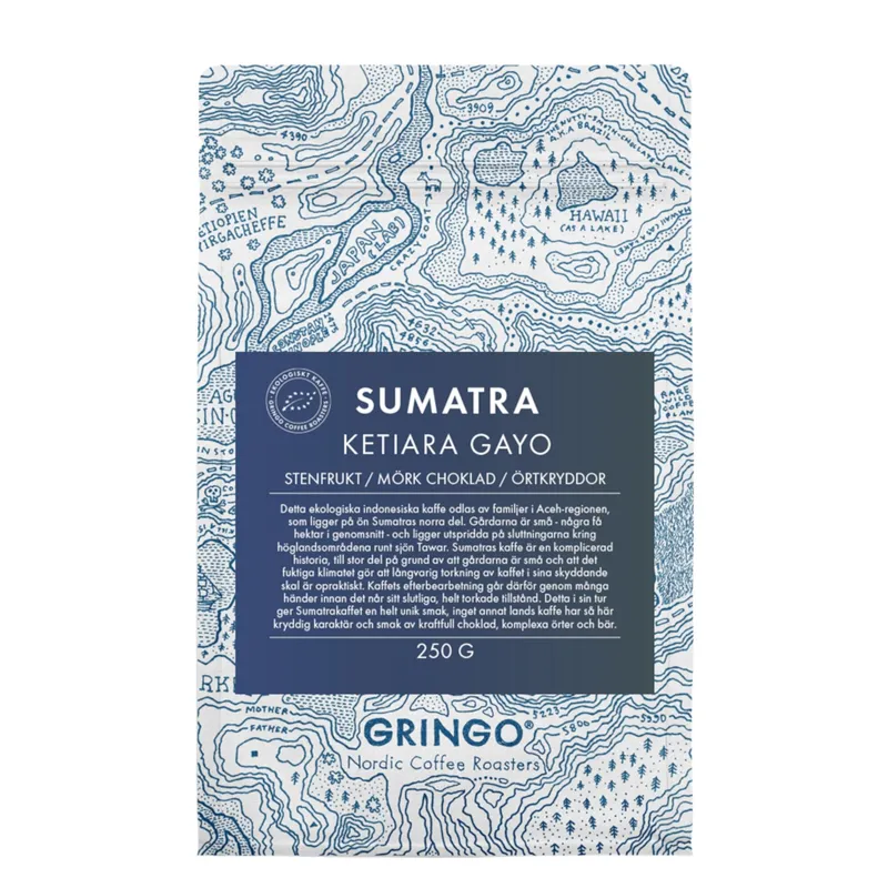 Gringo Sumatra Ketiara Gayo Organic kaffebönor 250 g