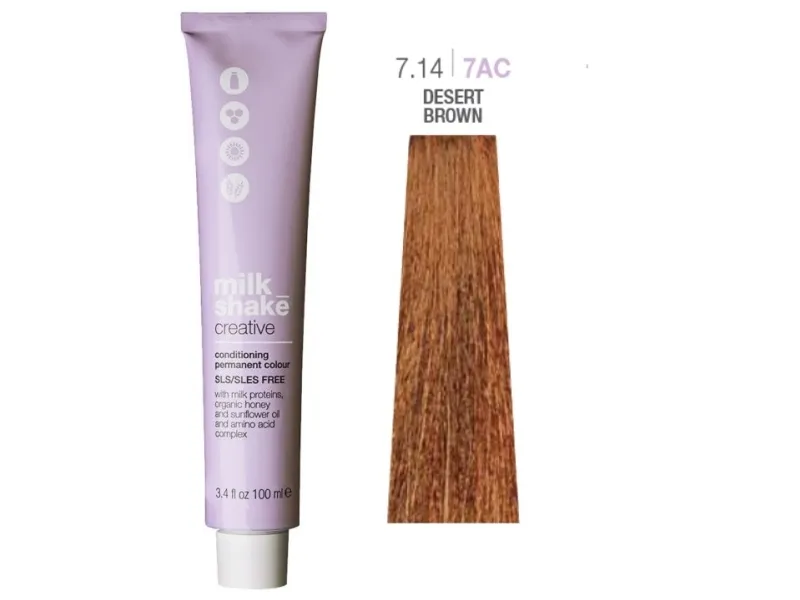 Milk Shake Creative Conditioning Permanent Colour 7.14-7AC Ash Copper Medium Blond 100 ml