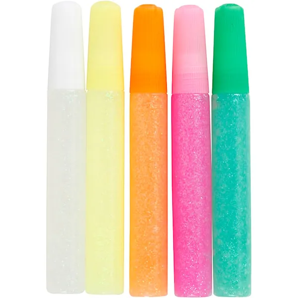 Glitterlim pastellfärger 5-pack