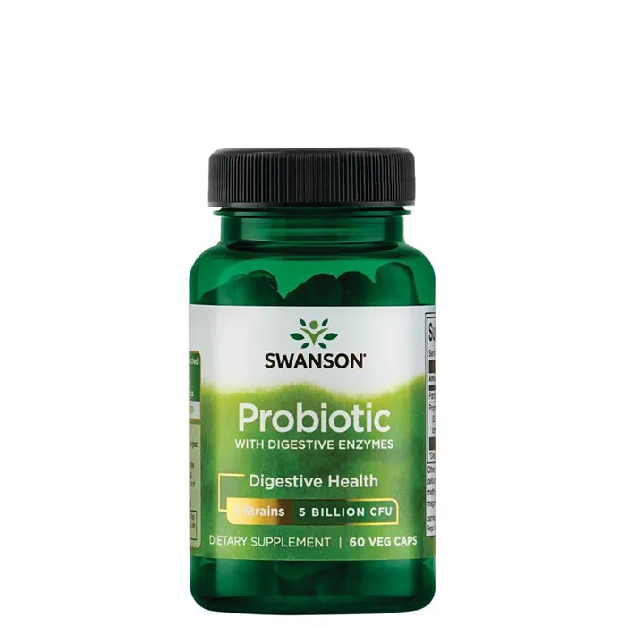 Swanson - Probiotika med Matsmältningsenzymer, 60 kapslar