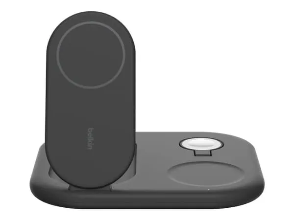 Belkin BoostCharge 3-i-1 laddningsställ Qi2 15 W, svart WIZ029VFBK