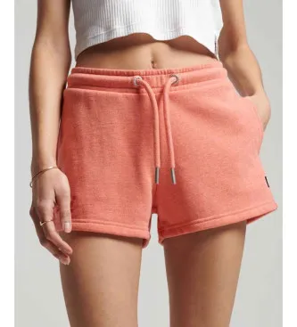 Superdry för kvinnor. W7110286A Stickade shorts i ekologisk bomull med logotyp Vintage Logo orange (XL), Casual, Deportivo, Hållbar