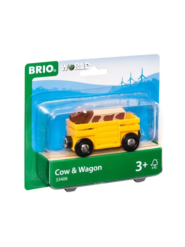 BRIO World Boskapsvagn m. Ko - Gul 33406