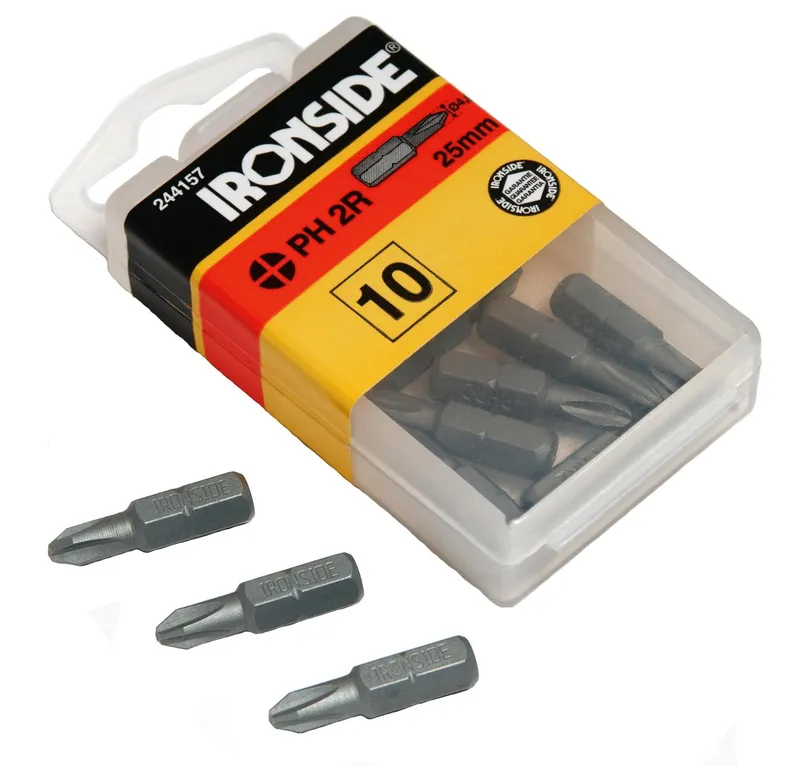 Ironside 201725 Bits PH2R, 1/4″, 25 mm 10-pack
