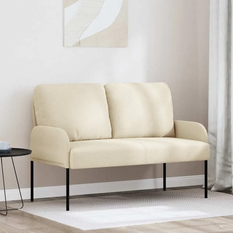 vidaXL Soffor med kudde 110cm Kräm Plywood