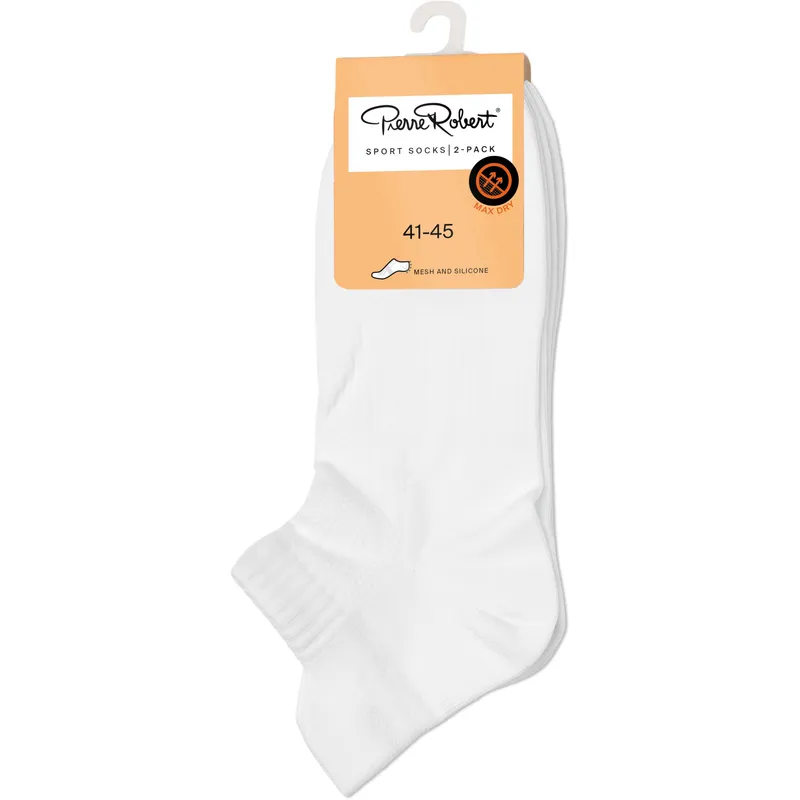 Pierre Robert Strumpor 2P Sport Ankle Socks Vit polyamid Strl 41/45 Herr