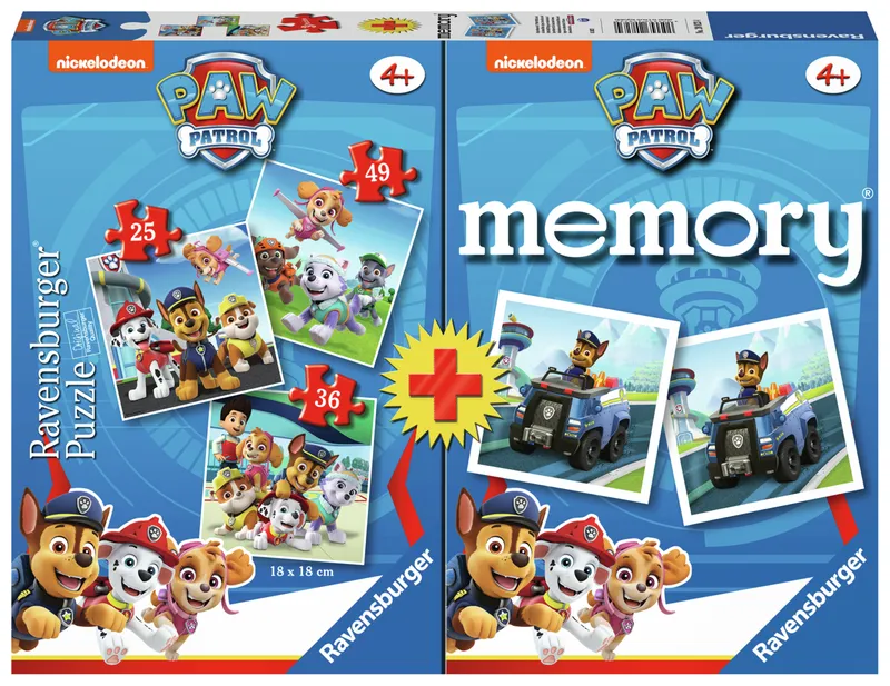 Paw Patrol 3 Pussel och Memory® Ravensburger