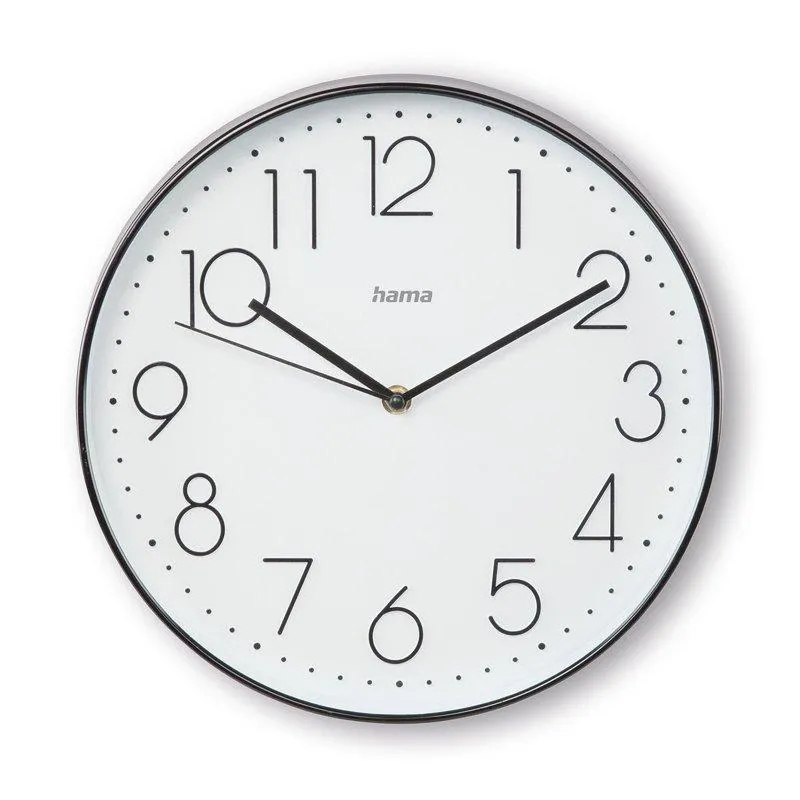 Hama Corsica Wall Clock 30 cm Black/White