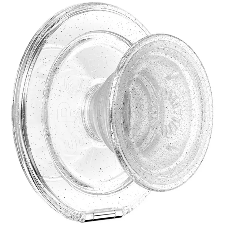 PopSockets MagSafe Popuphållare och Stativ Kick-Out Glitter - Transparent