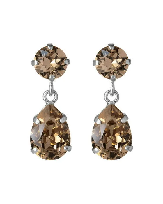 Mini Drop örhängen greige rhodium