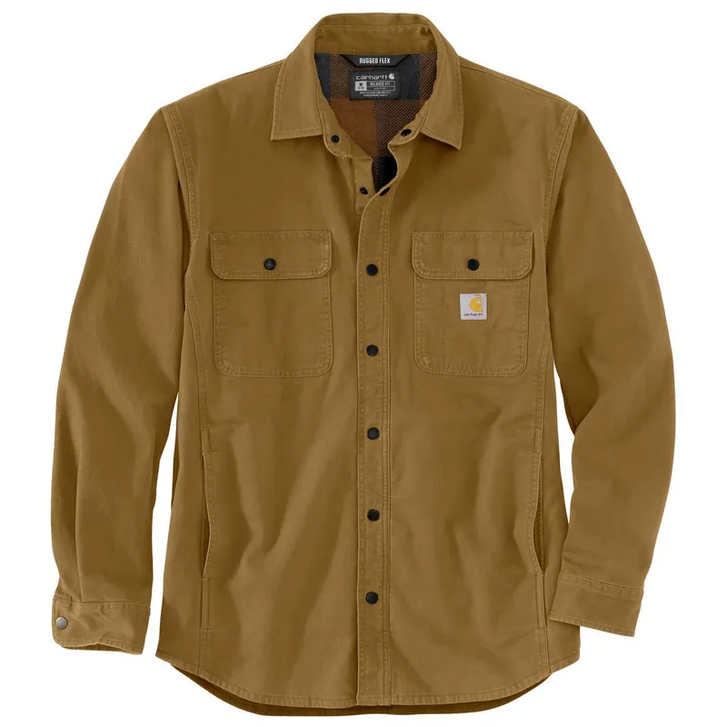 Carhartt Men’s Canvas Fleece-Lined Shirt Jacket Oak Brown (#2570)