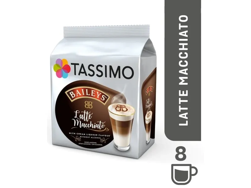 TASSIMO Baileys Latte Macchiato, Kaffekapsel, Latte macchiato, T DISC, 8 koppar, Baileys