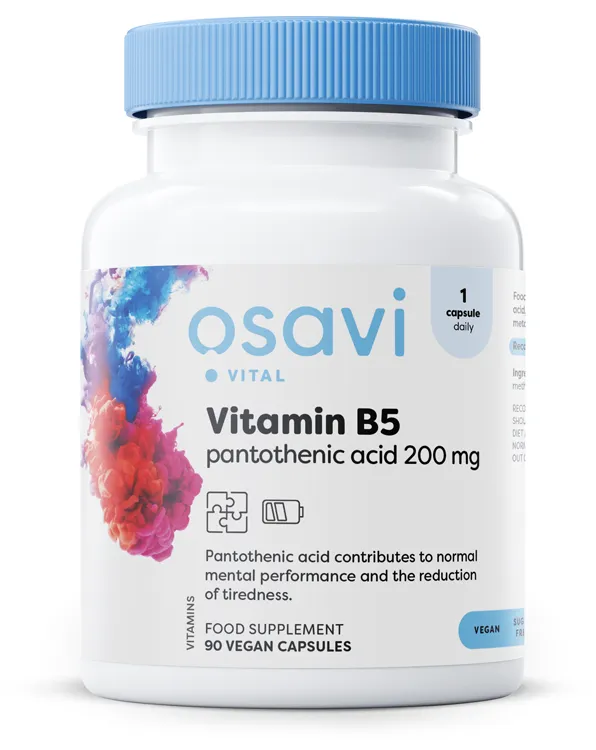 Osavi – Vitamin B5 Pantotensyra, 200 mg – 90 vegankapslar