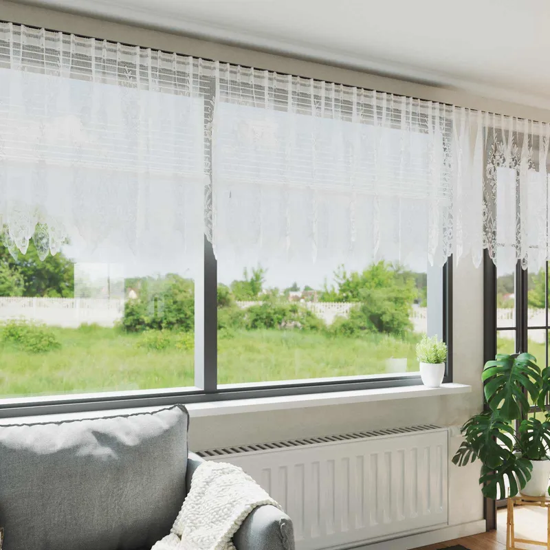 vidaXL Spetsgardin Vit 120 x 900 cm Polyester