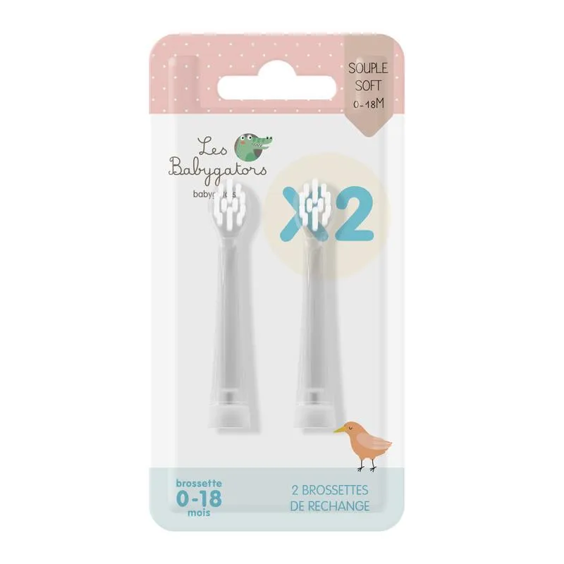 Les Babygators Borsthuvud Refill 0-18 månader 2-pack