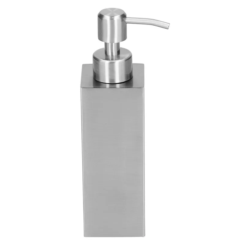 250ml Tvåldispenser Manuell Tryck 304 Rostfritt Stål Lotionflaska för Köpcentrum Hotell