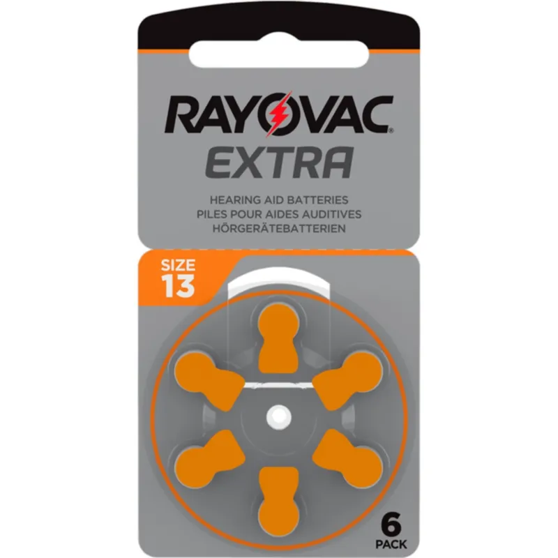 Rayovac Hörapparatsbatterier Orange ZA13 6-pack