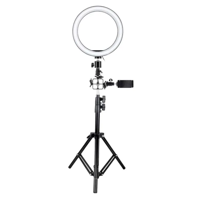 Selfie-lampa / Ring light (26 cm), stativ och fästen