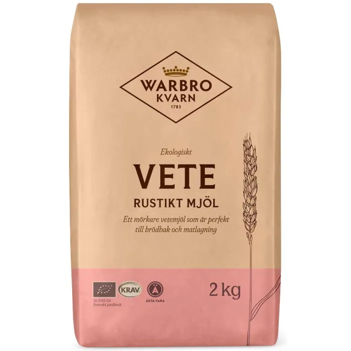 Warbro Kvarn Vetemjöl Rustikt Ekologiskt 2kg
