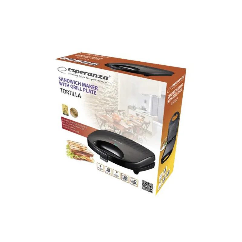 Esperanza TORTILLA – Grill/smörgåsgrill – 1 kW