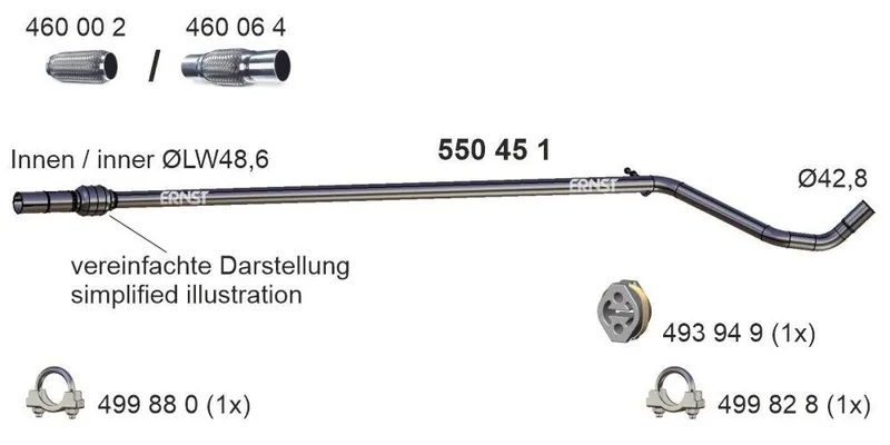 Avgasrör ERNST 550451