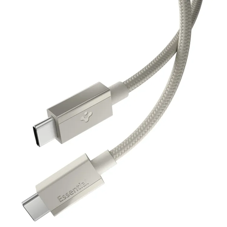 Spigen Essential USB-C to USB-C 60W Fabric Cable - 1.5m - Natural Titanium
