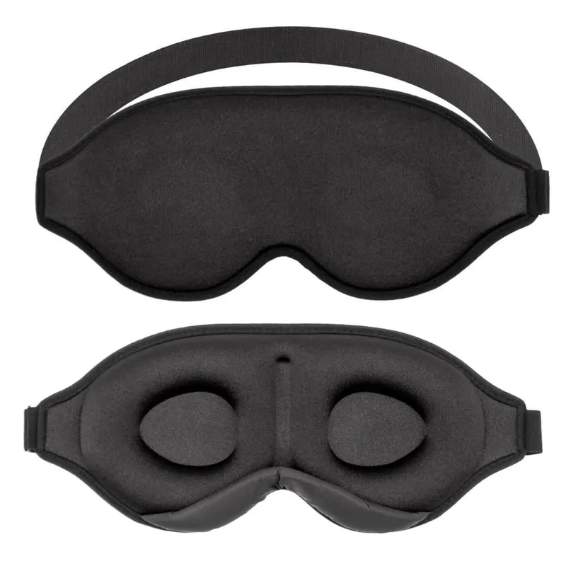 Sovmask i svart Ögonmask 3D-sovmask mjuk, lätt och kraftigt mörkläggande