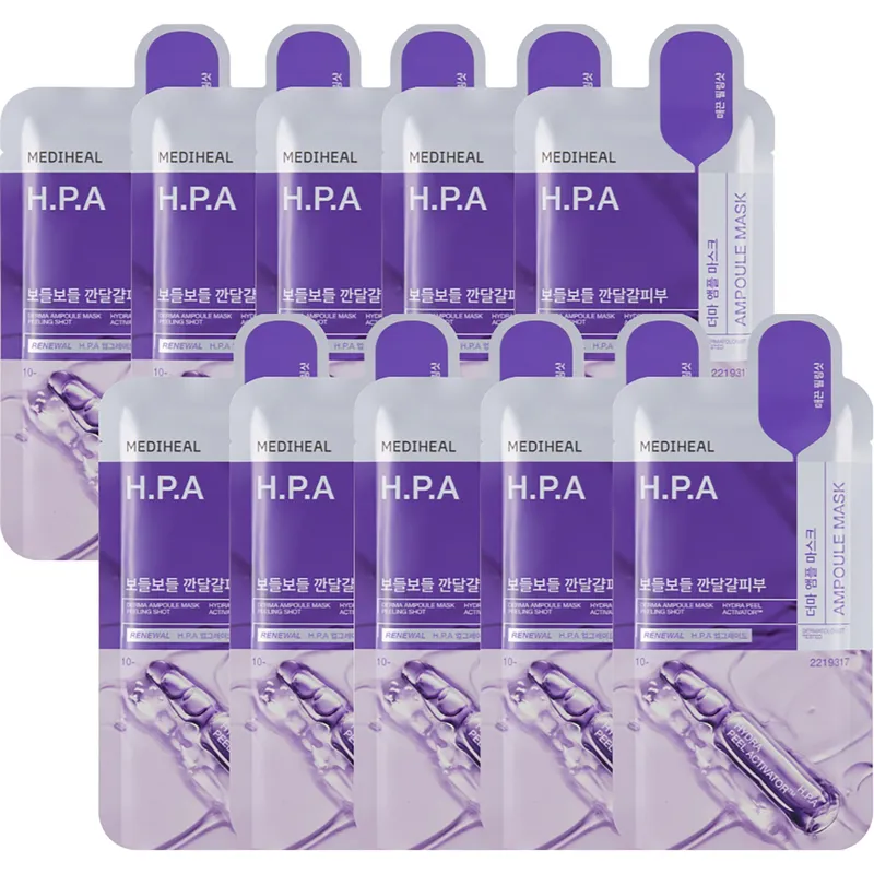 MEDIHEAL Derma Ampoule Mask HPA Lugnande & Reparerande Ansiktsmask 10 st