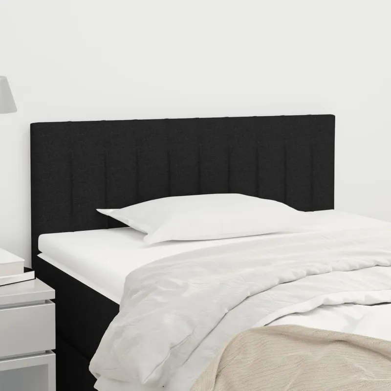 vidaXL Sänggavel svart 100 x 5 x 78/88 cm tyg (#0749)