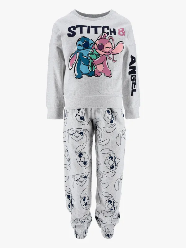 Disney Stitch Tröja & Byxa Set, Ljusgrå, 104-110