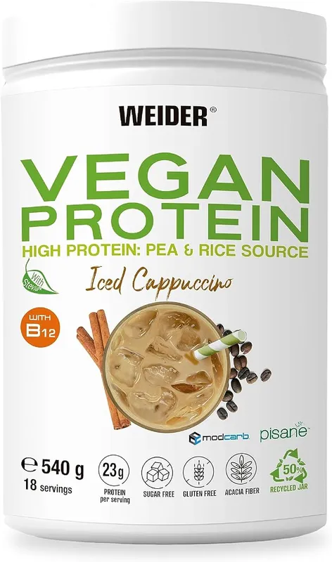 Weider – Veganskt Protein, Iced Cappuccino, 540g