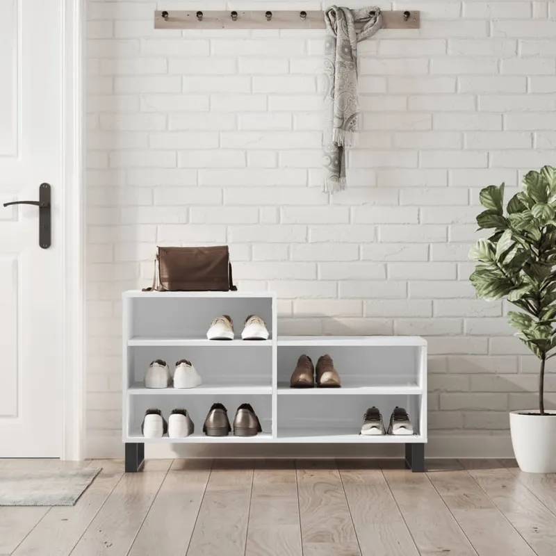 vidaXL Skoskåp vit högglans 102x36x60 cm konstruerat trä (#4371)