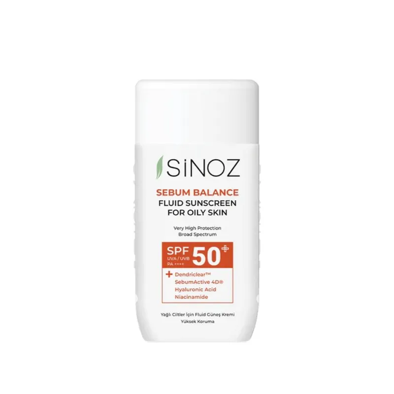 Sinoz Sebum Balance Fluid Sunscreen for Oily Skin SPF50+ / PA++++, 50 ml – Emulsja Przeciwsłoneczna dla Skóry Tłustej