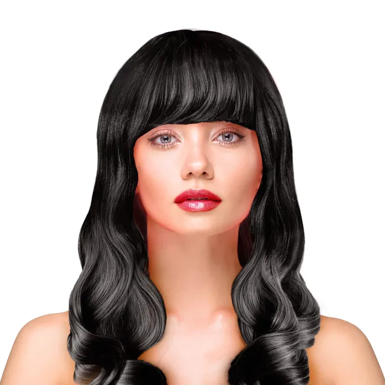 Party Wig Long Wavy Black Hair Peruk