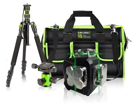 Elma Instruments laser x360-3 kit line laser set with tripod and bag
