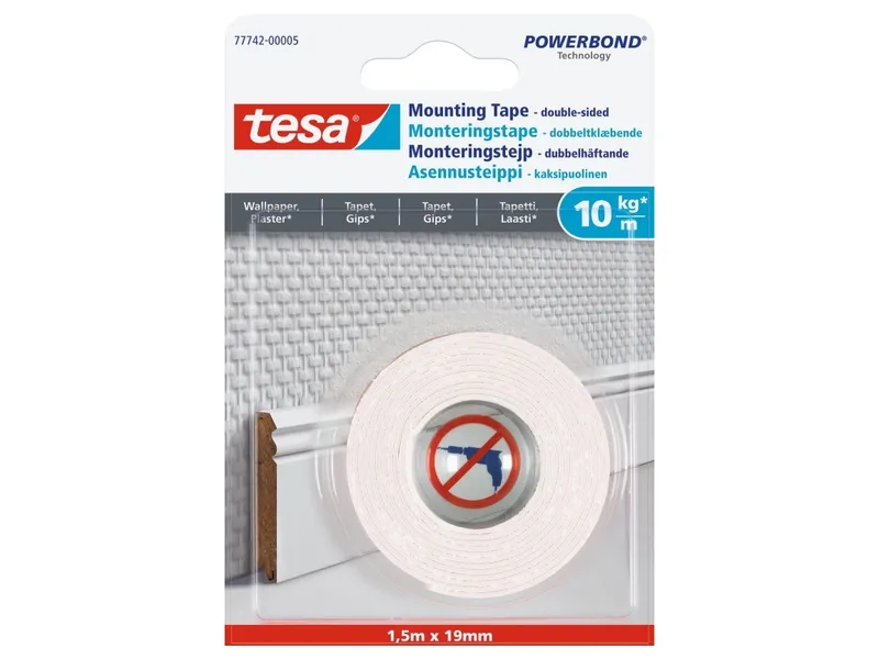 tesa Powerbond monteringstejp för tapet och puts