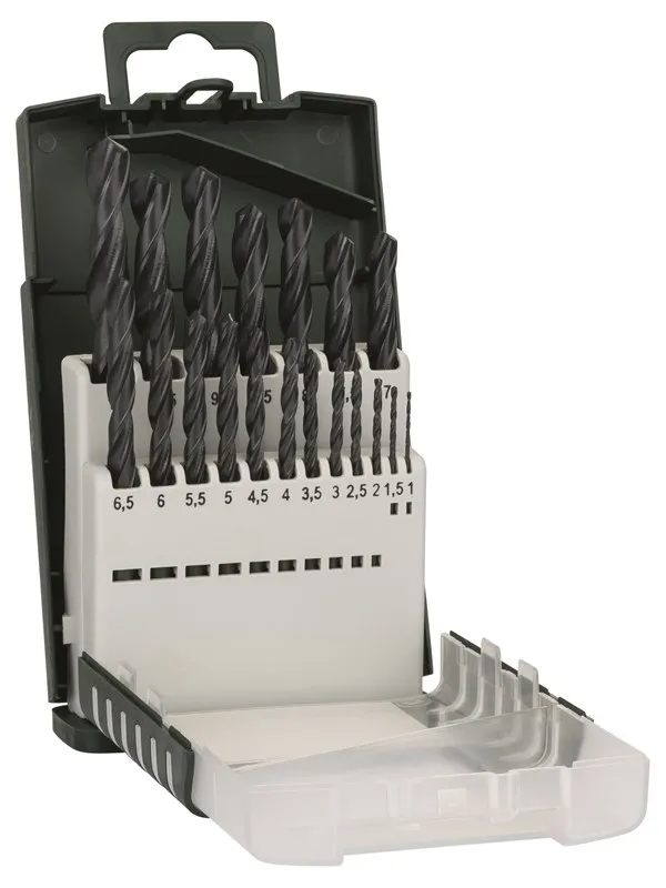 Bosch 19-delars HSS-R-metallborrsats, DIN 338 1,0; 1,5; 2,0; 2,5; 3,0; 3,5; 4,0; 4,5; 5,0; 5,5; 6,0; 6,5; 7,0; 7,5; 8,0; 8,5; 9,0; 9,5; 10,0 mm (#7588)