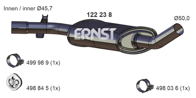 Mittenljuddämpare ERNST 122238