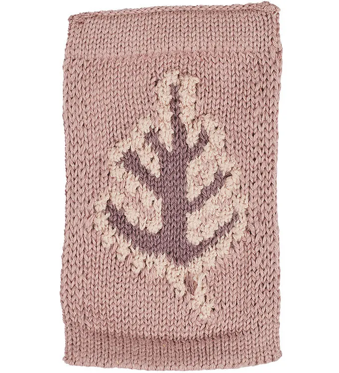 Smallstuff Stickat Flagga - Löv - Rosa Motiv