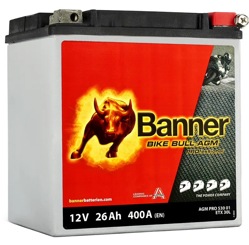 Banner Bike Bull AGM Pro ETX53001 Startbatteri 12V, 26 Ah