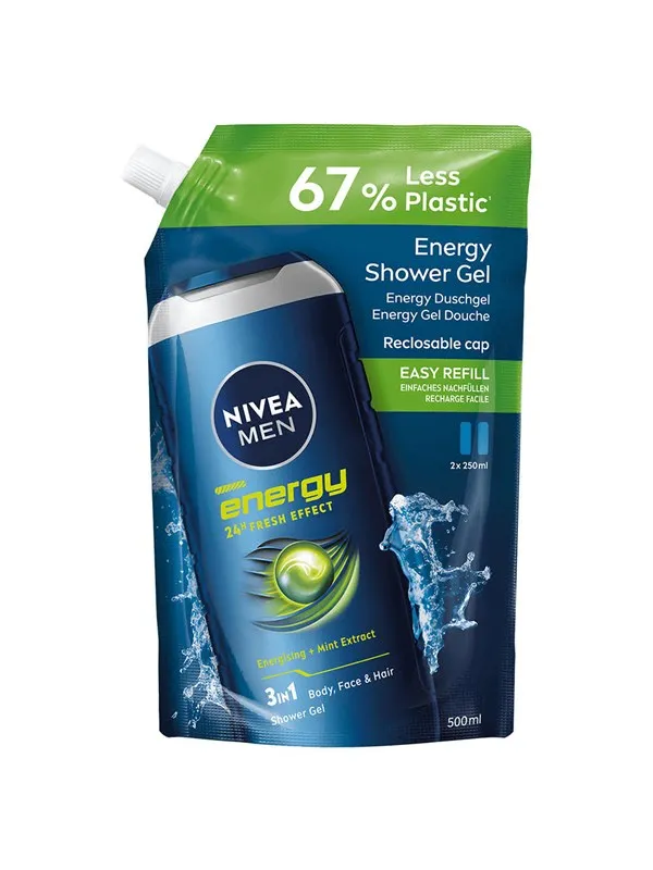 Nivea Men Energy Shower Gel Refill 500 Ml